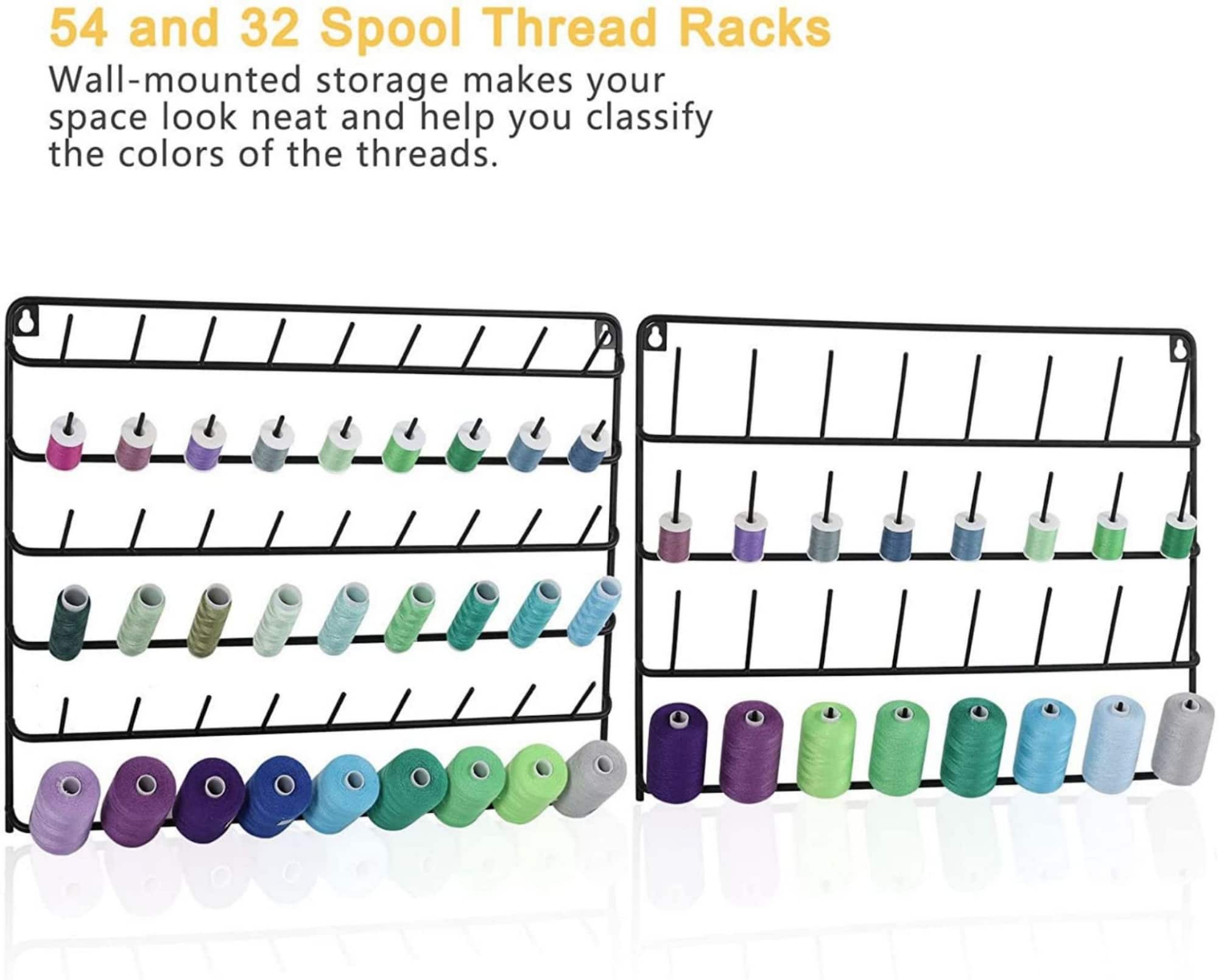 NEX™ Black 32-Spool and 54-Spool Wall-Mounted Sewing Thread Rack Set